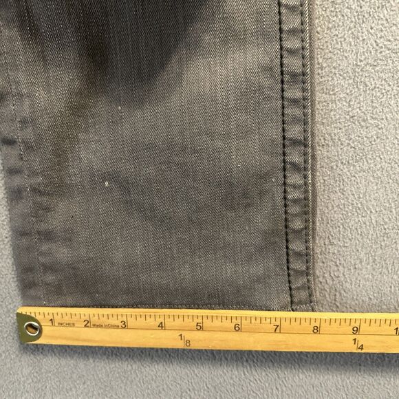 Rock Revival Russell Slim Straight Jeans Mens Size 33 Gray Embroidered - Picture 11 of 13